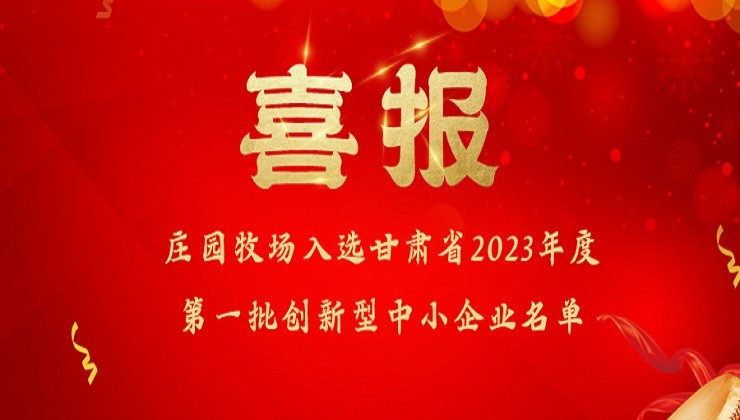 BG大游牧场入选甘肃省2023年度第一批创新型中小企业名单